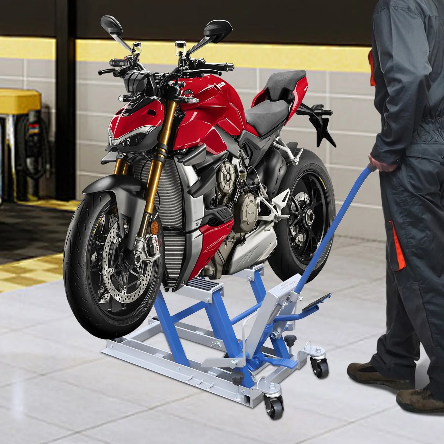 Hydraulische Motorstandaard – Motorlift – Motorbok – Motorverhoger – Hydraulische Lift – Veilig En Stabiel – Belastbaar Tot 680 Kg