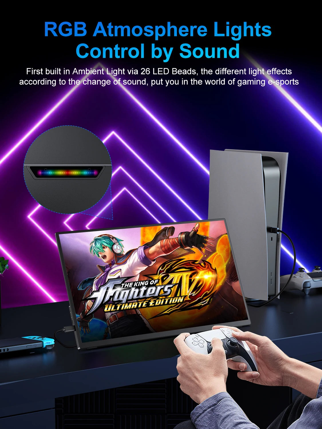 Gamingmonitor – gaming scherm – portable monitor – usb-c monitor – hdmi monitor – 18,5 Inch IPS Display – 120Hz Verversingssnelheid