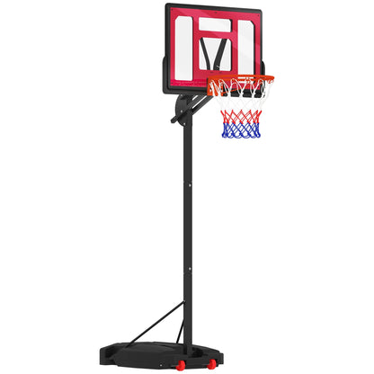Basketbalring – Basketbalset – Basketbalbord – Verstelbare Basketbalring – Instelbare Hoogte 200-260 Cm – Stevige Basis Met Wieltjes - QUORE