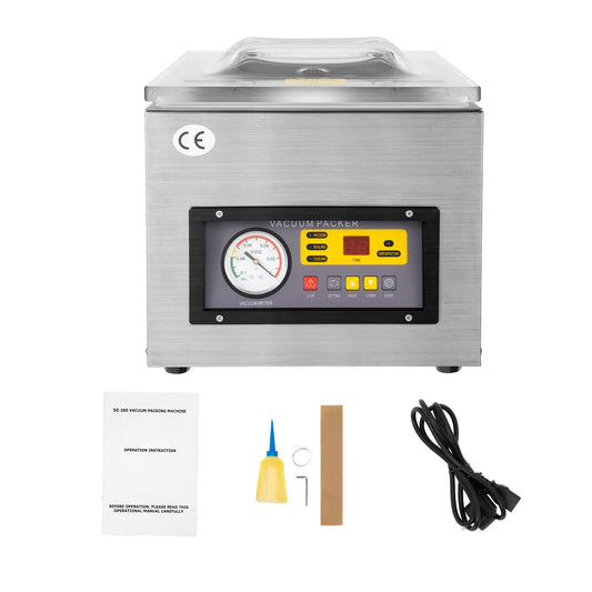 Vacuümsealer – Vacuüm Verpakkingsmachine – Vacuümier – Sealapparaat – Chamber Vacuümsealer – Automatisch Met Instelbare Vacuümtijd – Roestvrij Staal Met Transparant Deksel