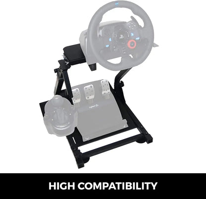Stuurstandaard - Racing Simulator - Sim Race Stuurstandaard - Racing Wheel Stand - Verstelbaar Inklapbaar – Koolstofstaal - Zwart