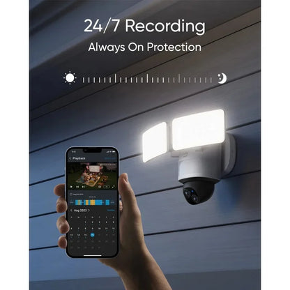 Buitenlamp Camera – Beveiligingscamera Buiten – Wandlamp Camera – Wifi Buitenlamp – Draadloze Buitenverlichting – 360° Draaibaar – 8x Zoom 2K Resolutie