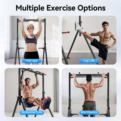Power Tower – Dip Station – Pull-Up Bar – Klimrek – Fitnessstation – Verstelbare Hoogte 175-230 cm – Maximaal Draagvermogen 200 kg