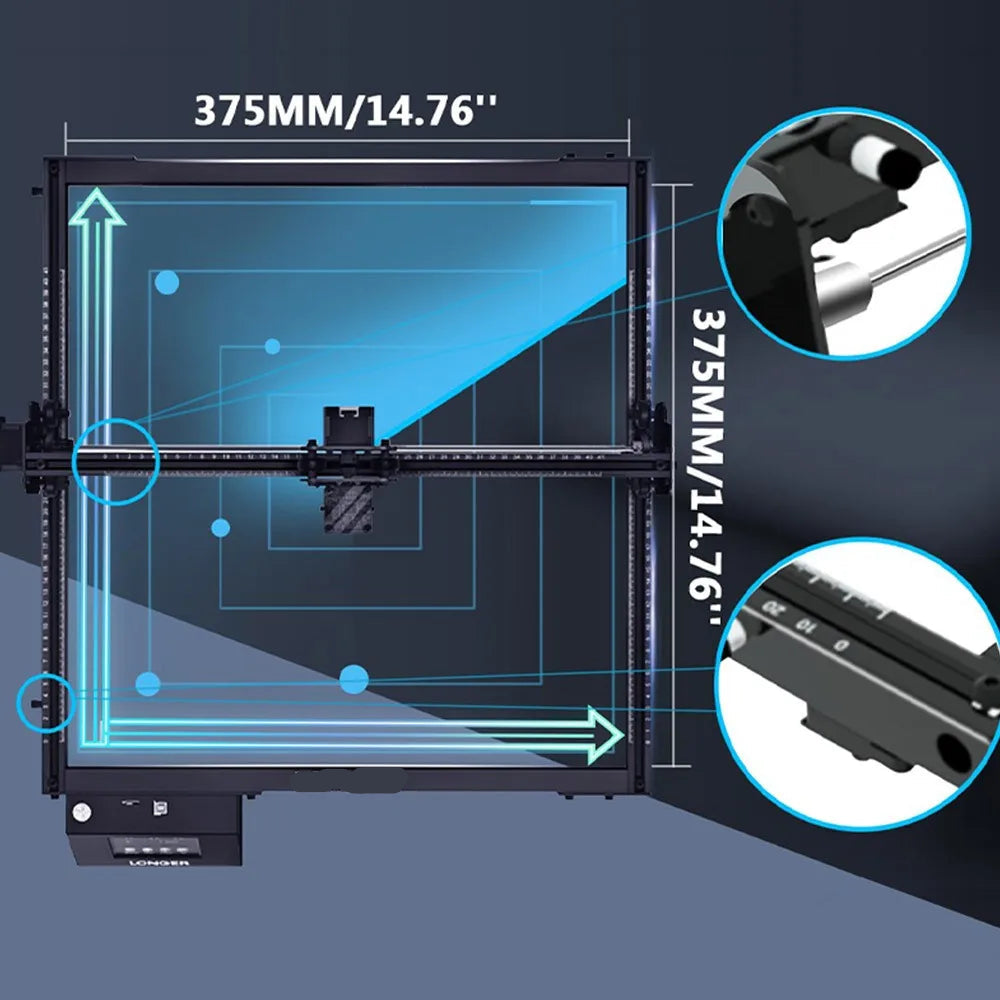 Lasergraveermachine – Laser Cutter – Graveermachine – Laser Snijder – 20W Vermogen – Precisie 0,08x0,1 Mm – Touchscreen Bedienbaar