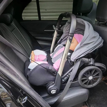 Kinderwagen – Wandelwagen - Babywagen – Inklapbaar - Opvouwbare - Lichtgewicht - Comfortabel - Veilig – Schokabsorptie - met Afneembare Mand - 4 in 1 - Zwart - QUORE