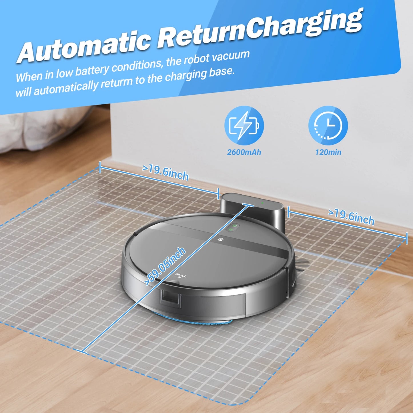 Robotstofzuiger – Dweilrobot – Stofzuigerrobot – Robotcleaner – Slimme Stofzuiger – 2-in-1 Dweilfunctie – Krachtige 2000Pa Zuigkracht