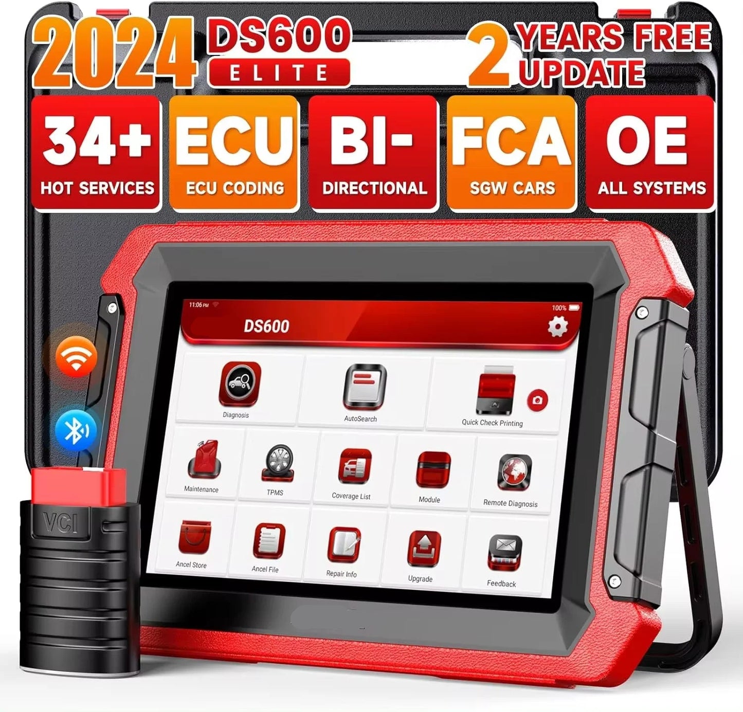 Auto Diagnosetool – Diagnoseapparaat – OBD Scanner – Foutcode Lezer – Wifi Verbinding – 8-Inch Touchscreen – Multimerken Ondersteuning
