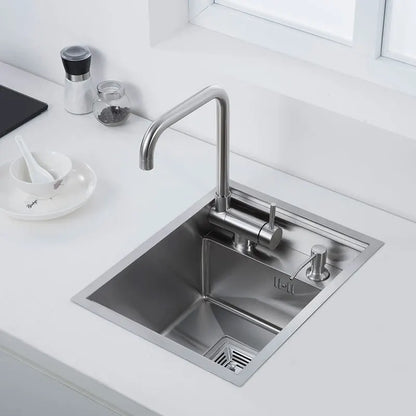 304 Stainless Steel Kitchen Sink for Island Bar, Brushed Finish with Foldable Faucet, Lid Cover, Soap Dispenser, Veg Basin sinks