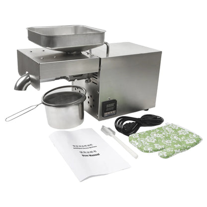Oliepers – Olie Extractor – Notenpers – Zaden Pers – Temperatuurregelaar – Roestvrij Staal – Hoge Olieopbrengst