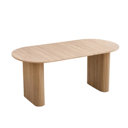 Ovale Eettafel – Ovalen Tafel – Eettafel Ovaal – Scandinavische Eettafel – Eetkamertafel Ovaal – 180x90 cm – MDF Houtlook – Geschikt voor 6-8 Personen