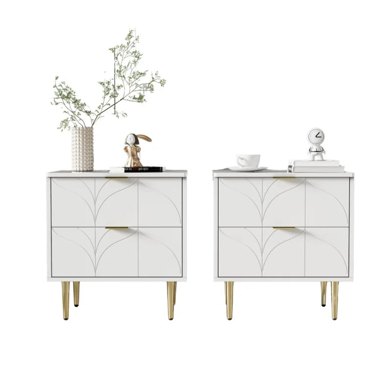 Nachtkastjes – 2 Stuks - Bedkastjes – Slaapkamerkasten – Opbergmeubel – Geruisloze Lade - 50 x 40 x 58 cm - Wit