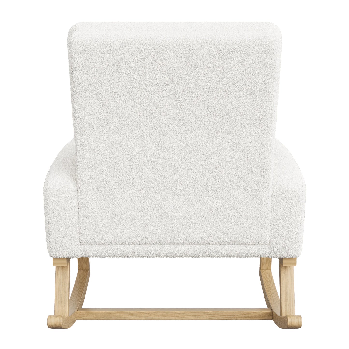 Schommelstoel – Fauteuil – Relaxstoel – Voedingsstoel – Woonkamerstoel – Teddy Velvet – Extra Brede Zitting – Zijvakjes