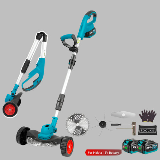 Handmaaier - Grasmaaier - Grastrimmer - Grasschaar - Grasmachine - 1500W - 12000RPM - 9-Inch - Elektrische/Accu - Grastrimmer met Verstelbare Handgreep – Oplaadbaar Tuingereedschap - 21V/18V Compatibel - Inclusief 2x Accu