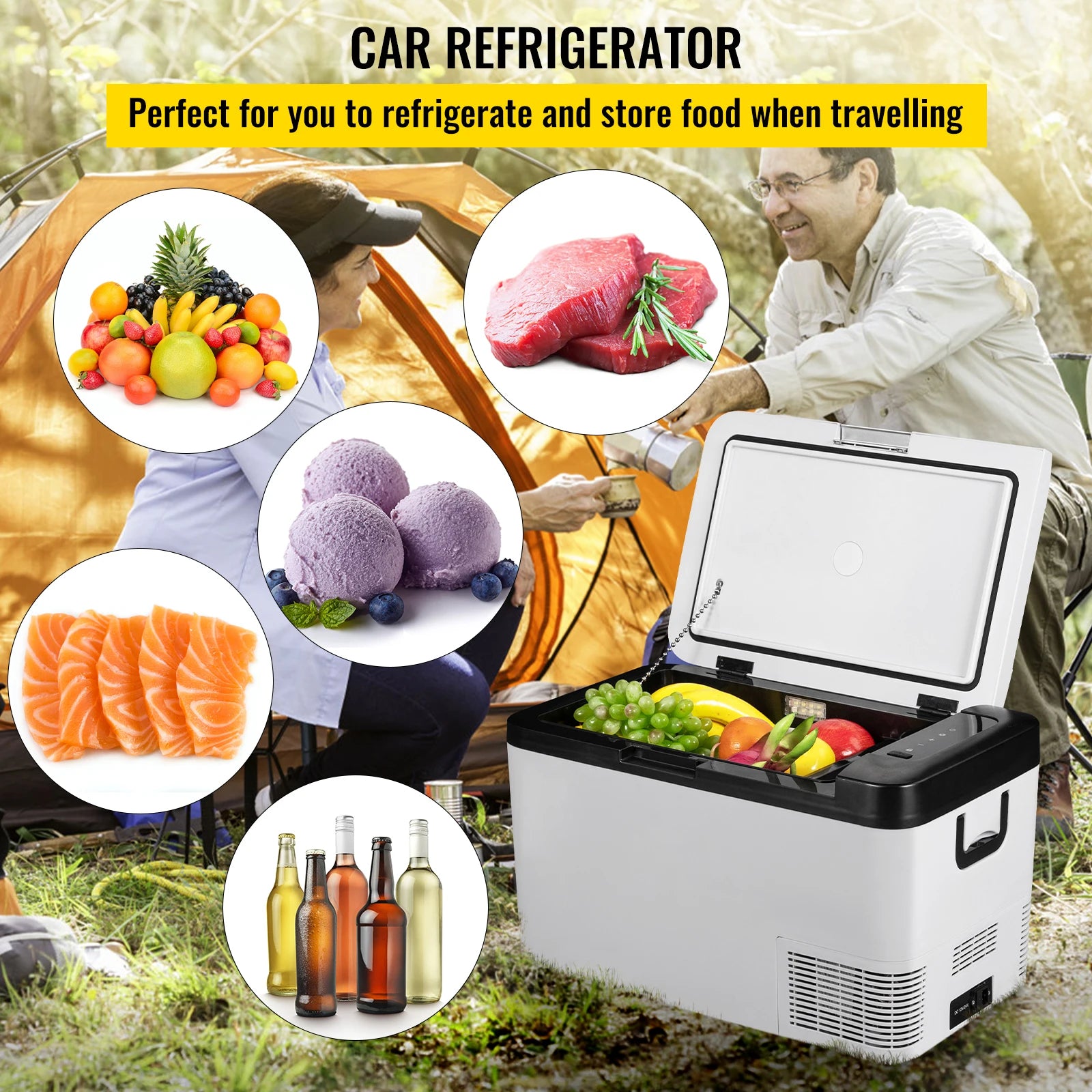 Draagbare Koelbox – Auto Koelbox – Mini Koelkast – Reis Koelbox – 25 Liter – Dual-Zone Koeling - QUORE