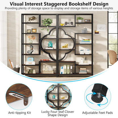 Boekenkast – Boekenplank – Vakkenkast – Roomdivider – Industrieel – 190 Cm Hoog – Metalen Frame