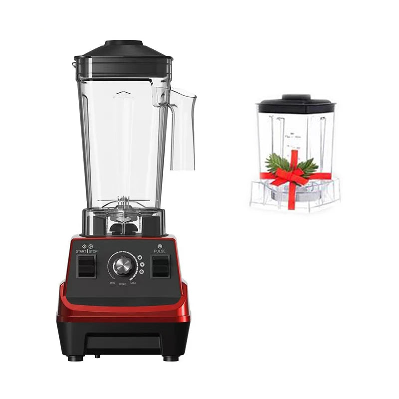 Blender - Smoothie Blender - Blender voor onderweg - Smoothiemaker - Smoothiemaker - 1800W- BPA-vrije dubbele pot van 1,8 liter en 0,6 liter- Rood - QUORE