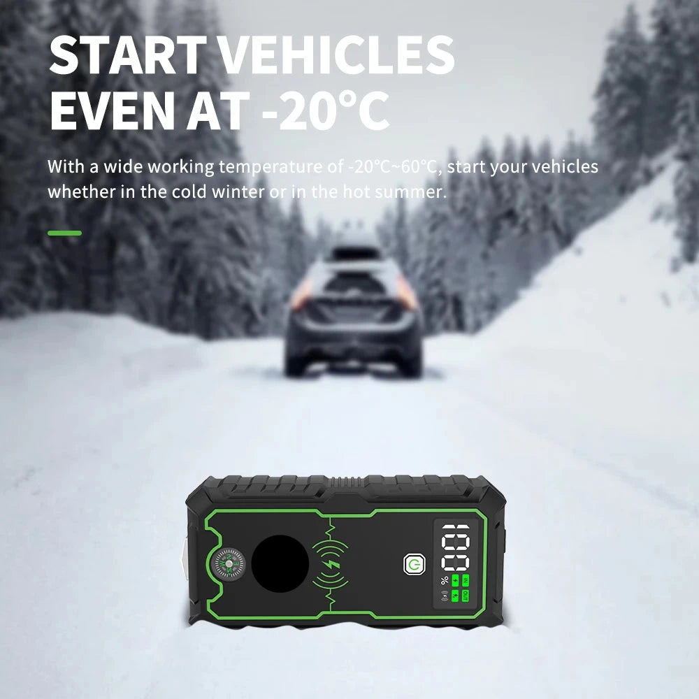Jumpstarter - Jumpstarter voor Auto - 12V - 2500A - 10W - Startapparaat voor Auto - Jumpstarter met Powerbank - Multifunctionele Jumpstarter - Zwart