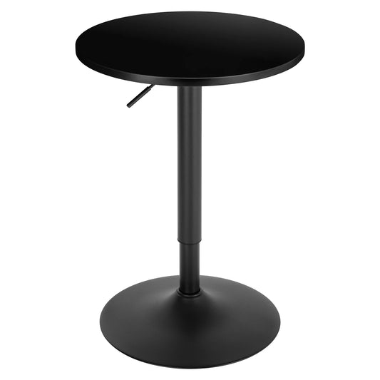 Tafel - Bartafel - Bistrotafel - Bartafel Rond - 360° Draaibare Bartafel - In Hoogte Verstelbare - Voor Balkon Receptie  - Eetkamer - Tafel Diameter 52cm - Voet Diameter45cm - Hoogte 69.5-91.5cm - Zwart