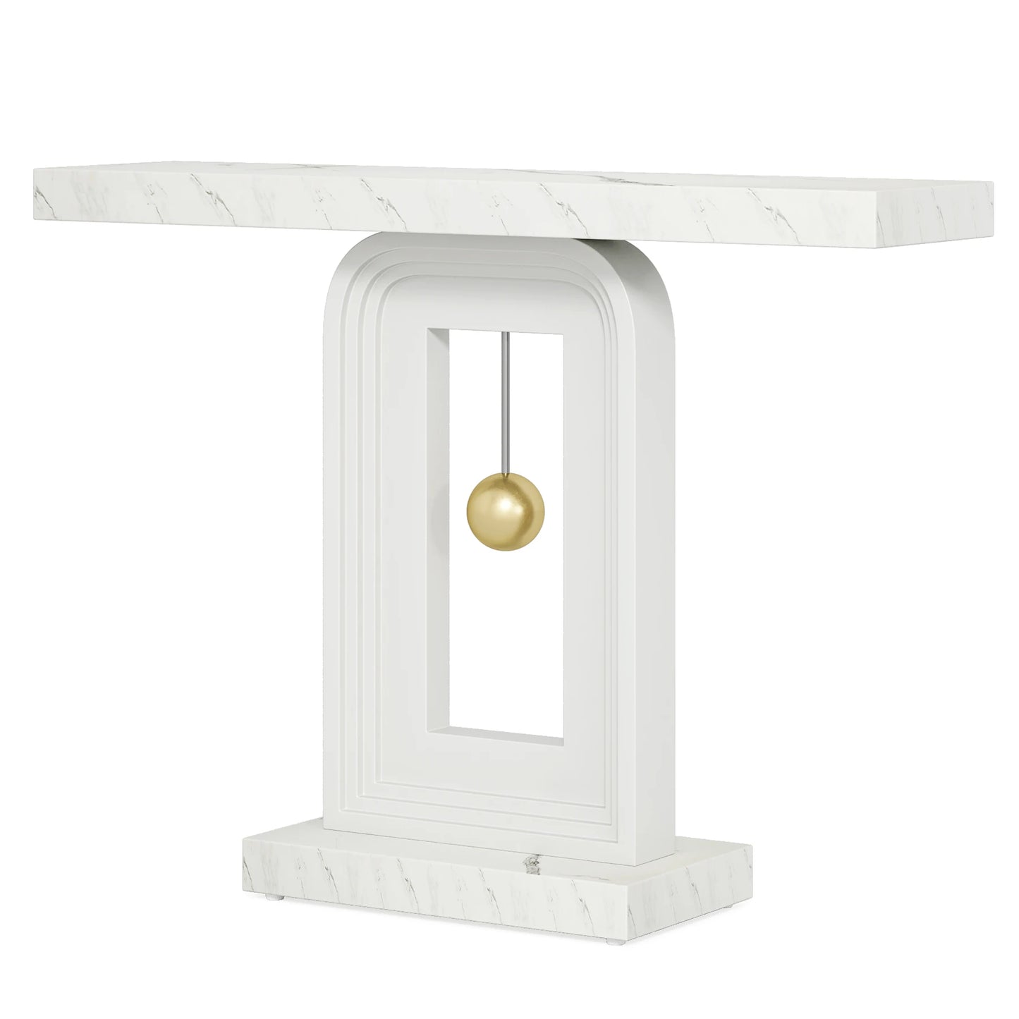 Tribesigns Modern Console Table, 40 Inches Narrow Sofa Entryway Table with Pendulum Shape Base, Contemporary Wood Accent Table - QUORE
