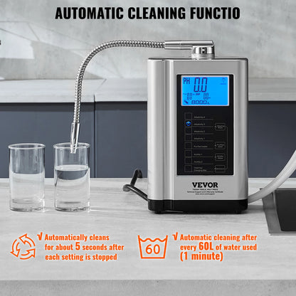 SucceBuy Alkaline Water Ionizer Machine pH 3.5-10.5 Alkaline Acidic Hydrogen Water Purifier