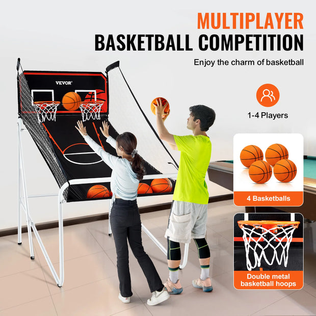 Basketbal - Arcade - Basketbalring - Opvouwbare basketbal Arcade - 2 speler - 80x54x81 inch - Dual Shot Sport - met 4 ballen 8 spelmodi voor kind Volwassene