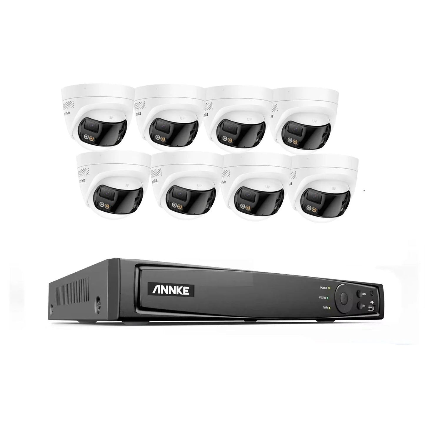 Beveiligingscamera Set – IP Camera – CCTV Camera – Surveillance Camera – Dome Camera – 180° Ultra Wide Zicht – 8MP 4K Resolutie