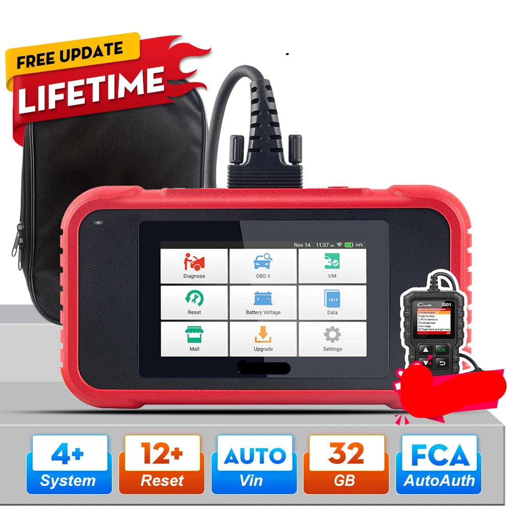 OBD2 Scanner - OBD - Uitleesapparatuur Auto - Diagnosecomputer - Storing Verwijderen - Auto Accessoires - Auto Uitlezen - 12 Reset Services - Systeem Scanner - 5" Touchscreen