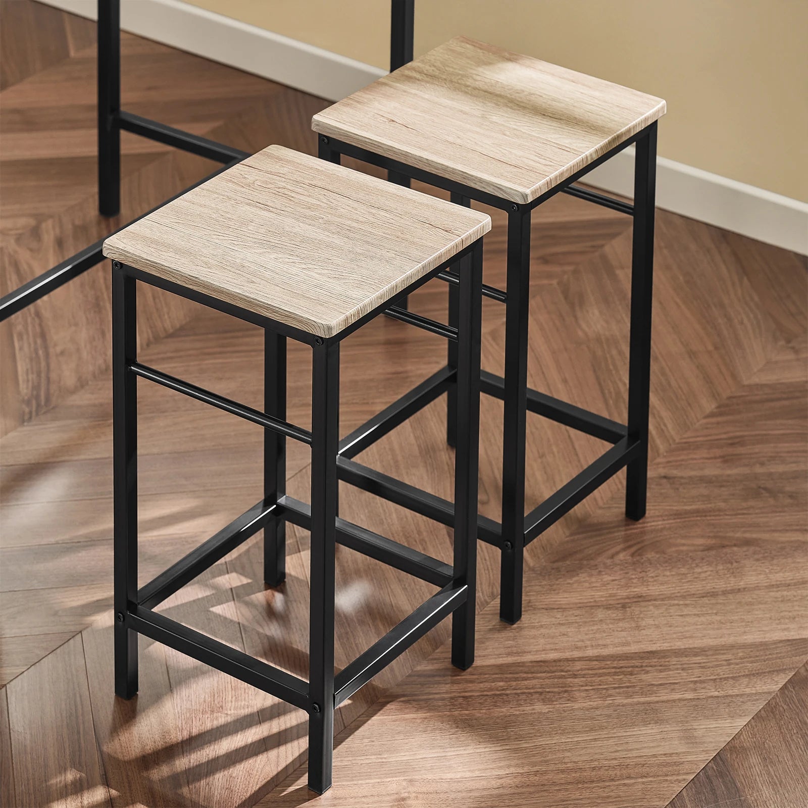 Bartafelset – Barkastset – Barset – Bistroset – Eettafelset – Donkergrijs – MDF Met Metalen Frame – Compacte Afmetingen 100x87x60 cm - QUORE