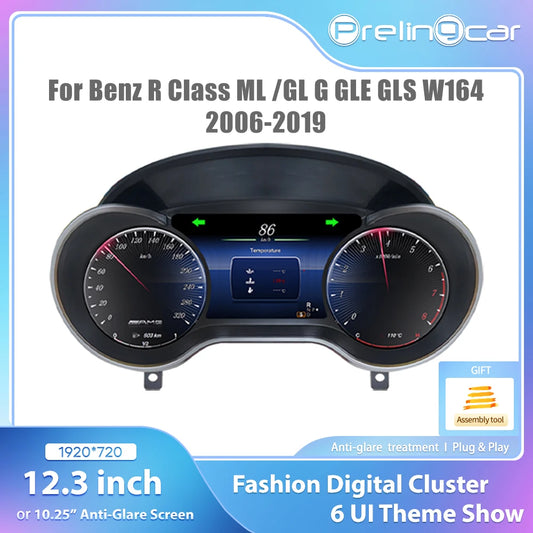 Digitaal Dashboard – LCD Display – Instrumentenpaneel – Cluster – Cockpit – 12,3 Inch IPS Scherm – HD Resolutie 1920x720 Pixels