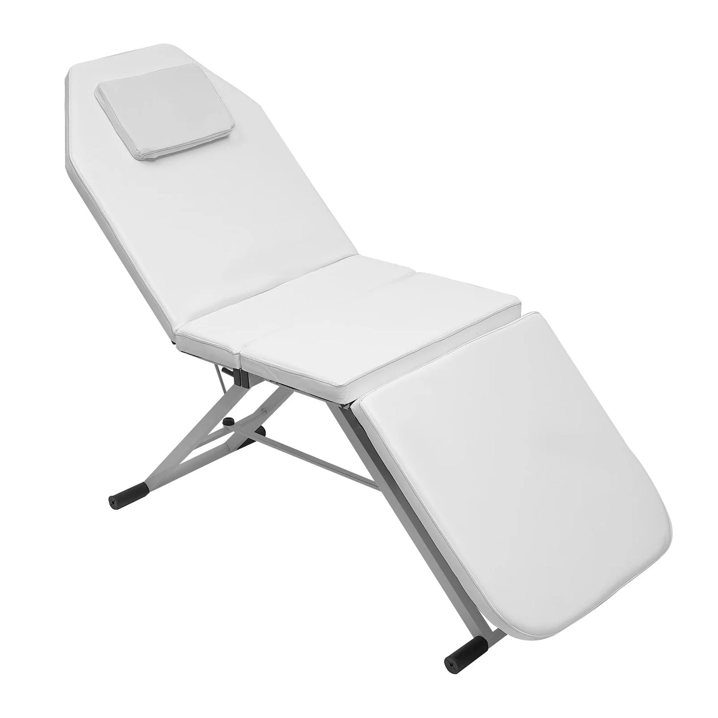Massagetafel – Vouwbare Tafel – Massagebank – Behandelingstafel – Salonbank – Wit – Water- en Oliebestendig PU – Verstelbare Rugleuning & Antislipvoeten