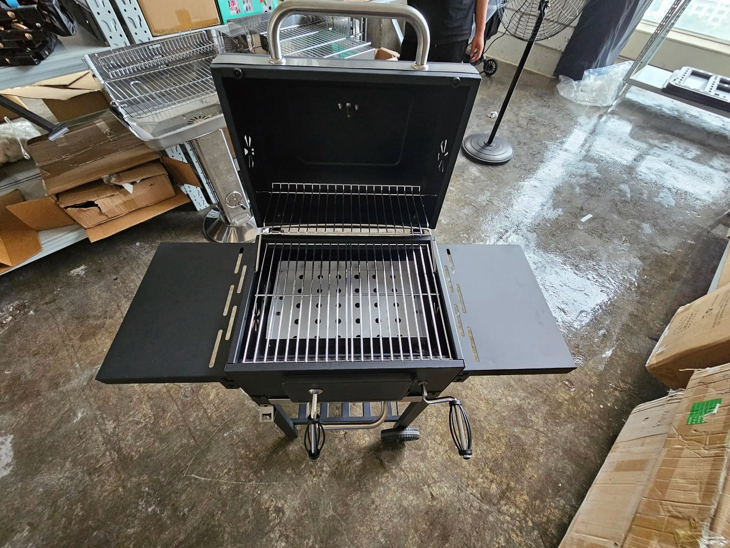 Houtskoolbarbecue – Buitenbarbecue – Tuinbarbecue – Grill – BBQ – Opvouwbaar Zijrek – Verstelbare Houtskoolplaat