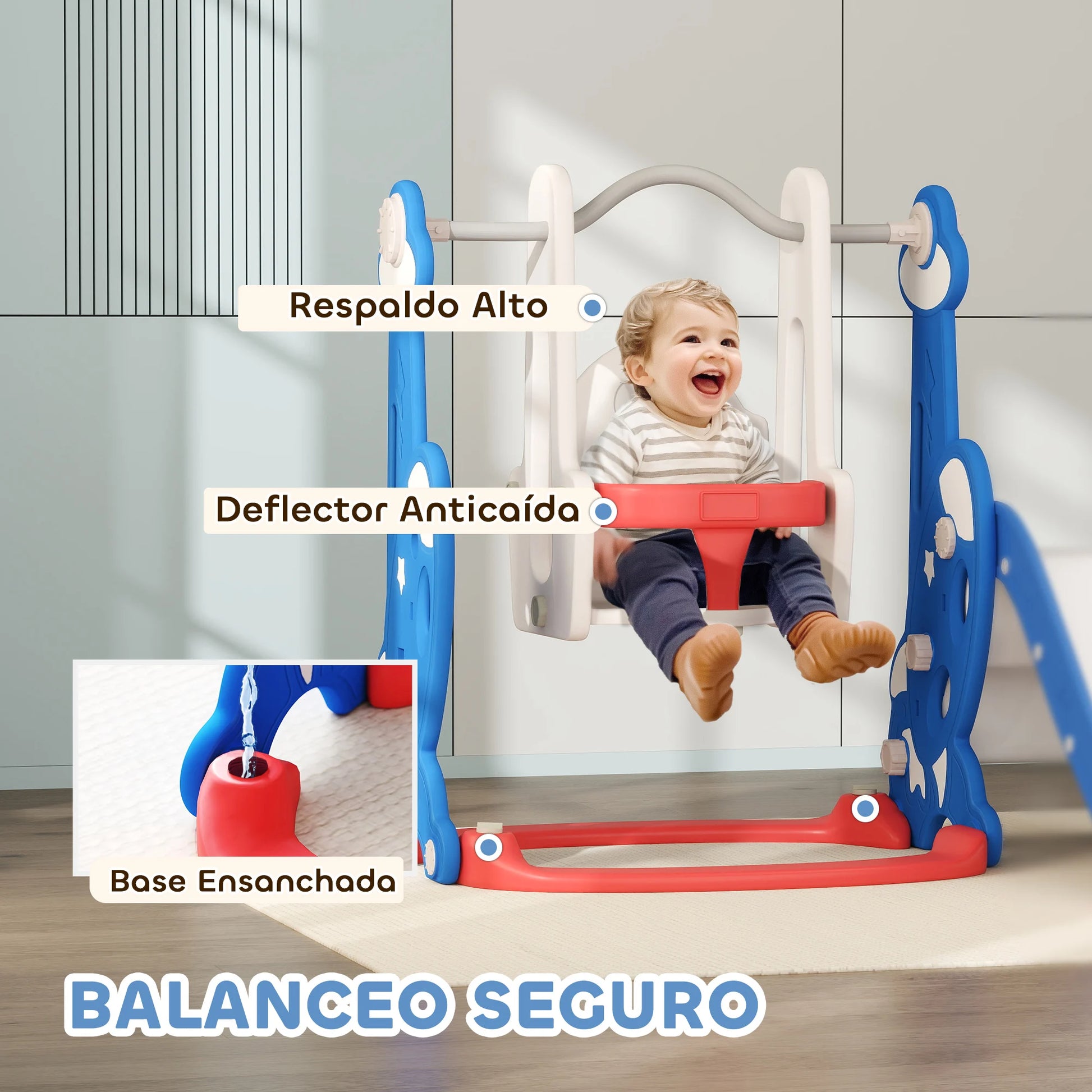4-In-1 Speelset – Speeltoestel – Kinderspeelset – Indoor Speelgoed – Raket Thema – Veilig Kunststof – Geschikt Voor 18 Maanden Tot 4 Jaar - QUORE