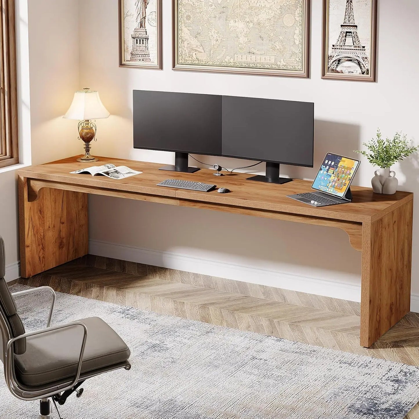 Bureau – Computerbureau – Werktafel – Kantoortafel – Eettafel – Ruim Werkblad 180x59 cm – Duurzaam Houtfineer Bruin