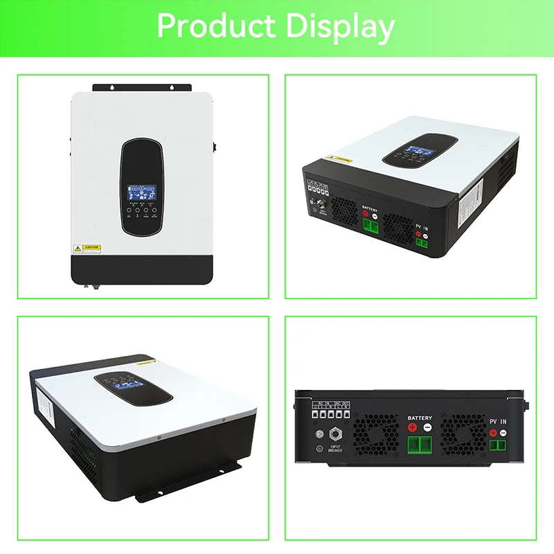 Hybride Zonne-Omvormer – Zonne-Omvormer – Off-Grid Inverter – Duurzame Energie – MPPT Laadregelaar 80A – 3000W Vermogen - 24V - QUORE