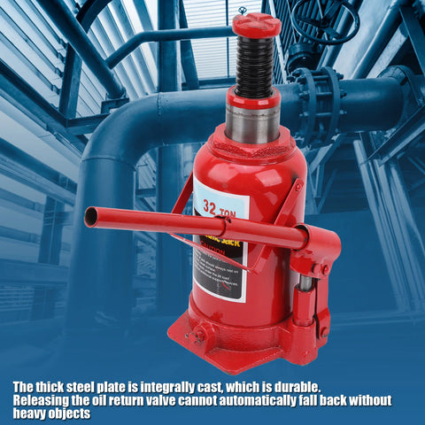 Vevor - Hydraulische Potkrik - Hef Automotive - Lifter Staal Auto Voertuig Reparatie Gereedschap - 32T - Hoogte 250mm tot 470mm - Slag 0 tot 220mm - Rood