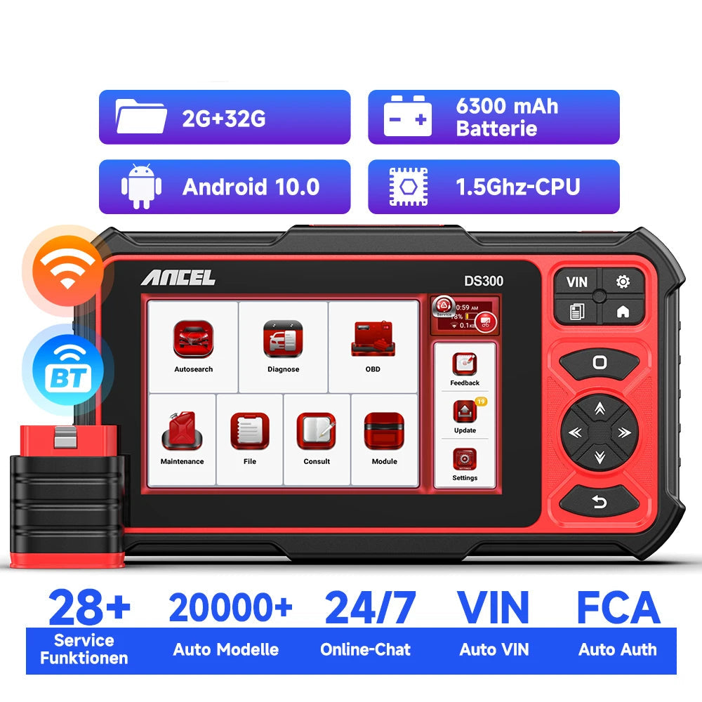 OBD2 Scanner – Diagnosetool – Foutcode Lezer – Autosleutel Programmer – ECU Codering – Bi-directionele Besturing – 28 Resetfuncties