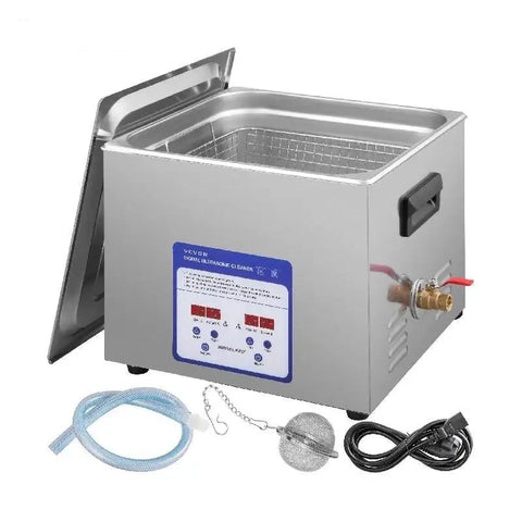 Vevor - Ultrasonic cleaner - Portable - Frequency 40kHz - 220V - Cleaning device for jewelry and glasses - 316 stainless steel - Capacity 3L - Silver