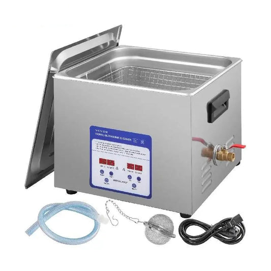 Vevor - Ultrasoon reiniger - Draagbaar - Frequentie 40kHz - 220V - Reinigingsapparaat voor Sieraden en Brillen - 316 RVS - Capaciteit 2L - Zilver - QUORE