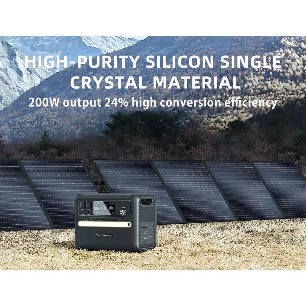 Draagbaar Zonnepaneel – Opvouwbaar – Mobiel – 200W – 24% Efficiëntie – Compact – Lichtgewicht 7,2 Kg