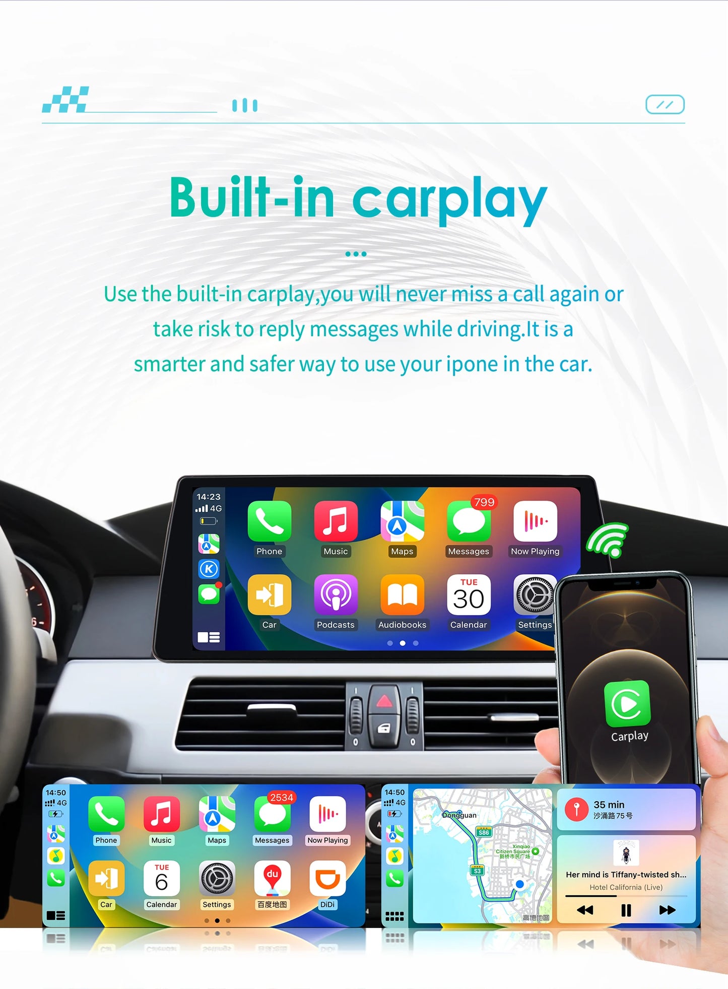 Android Autoradio – Multimedia Systeem – Navigatie Systeem – Touchscreen Radio – Carplay Auto Radio – 10,25 Inch HD Scherm – Android 13 Besturingssysteem
