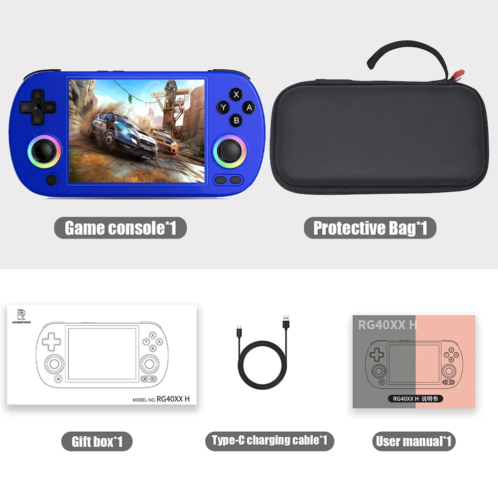 ANBERNIC RG40XX H 64 Bit Linux Retro Handheld Game Console 4.0'' IPS Screen Supports 5G WiFi Bluetooth HDMI-TV Output RG40XXH - QUORE