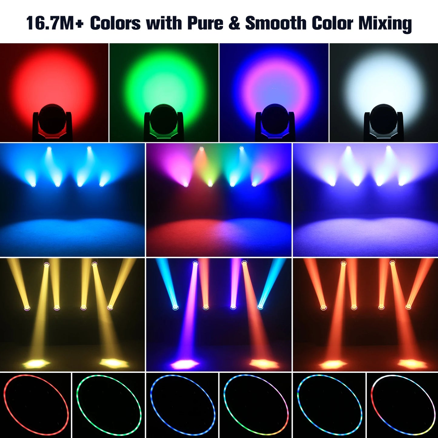 Mini Bee Eye Moving Head Licht – Moving Head Spot – Podiumverlichting – DJ Licht – Disco Licht – 300W RGBW LED – 540° Pan & 250° Tilt – EU Stekker