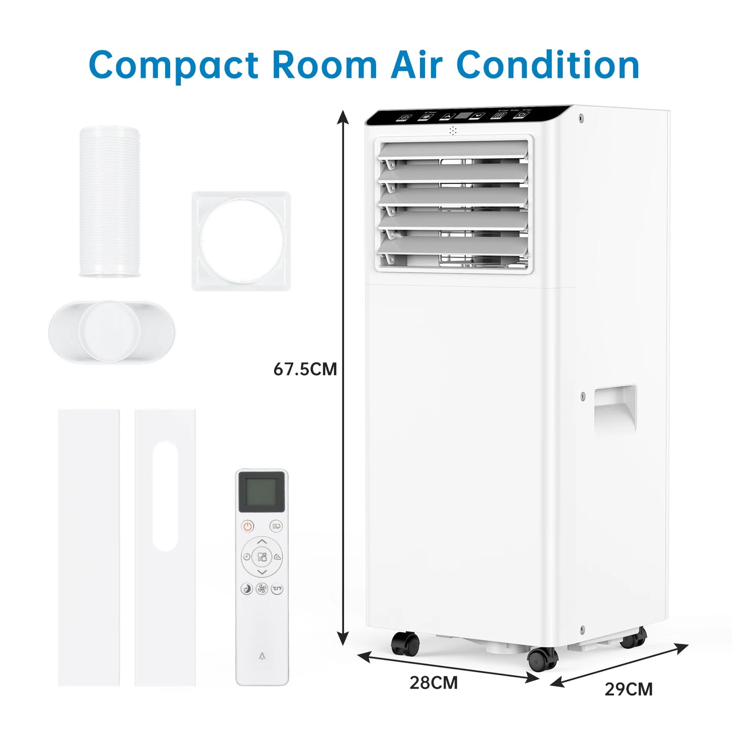 Mobiele Airconditioner – Mobiele Airco – Verplaatsbare Airco – Draagbare Airconditioner – 7000 BTU Koeling – Ontvochtigingsfunctie
