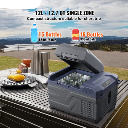 Draagbare Autokoelkast - Compressor Koelbox - Minikoelkast - Koelbox Auto - Elektrische Koelbox - Bluetooth & LCD - 12/24V DC 110-240V - Voor Auto - Camper en Boot - 13.1kg Gewicht