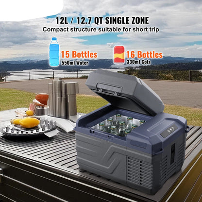 Draagbare Autokoelkast - Compressor Koelbox - Minikoelkast - Koelbox Auto - Elektrische Koelbox - Bluetooth & LCD - 12/24V DC 110-240V - Voor Auto - Camper en Boot - 13.3kg Gewicht