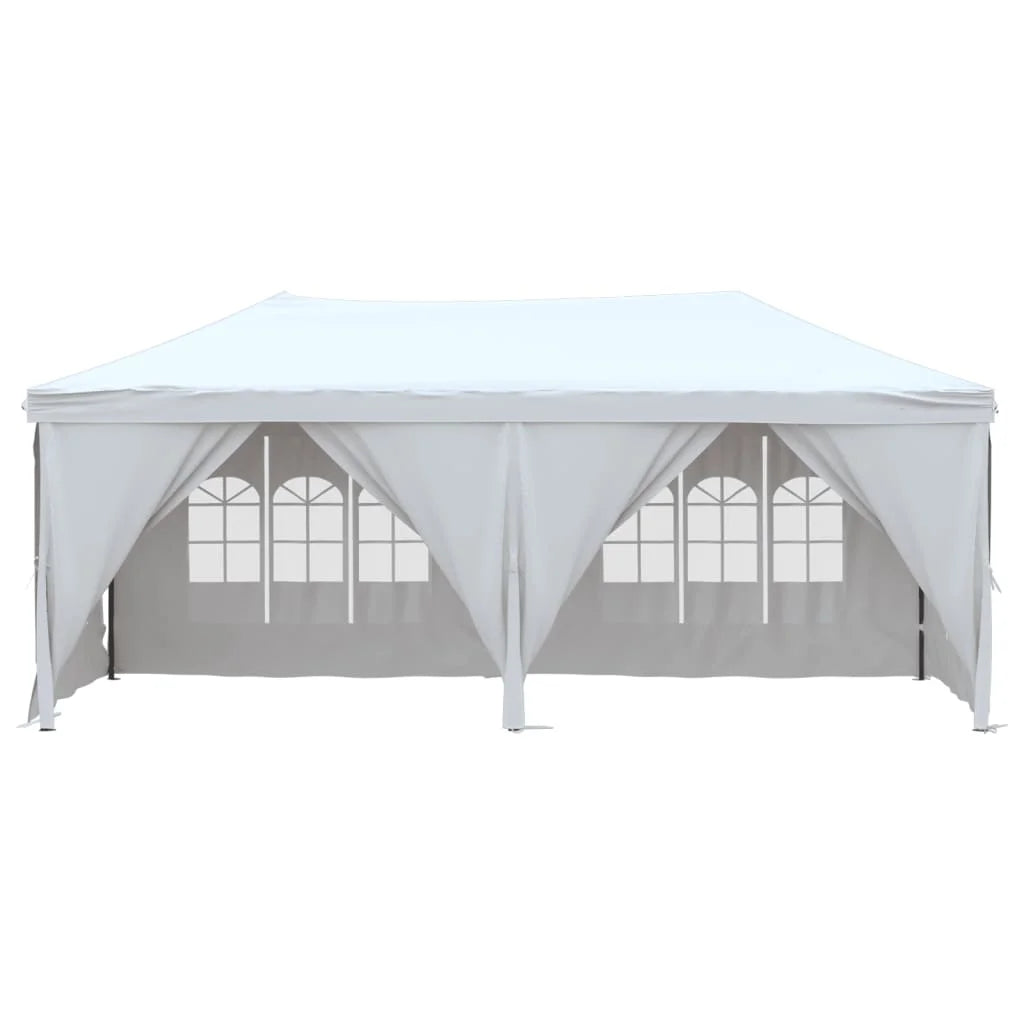 Tuinpaviljoen – Partytent – Draagbare Koepeltent – Opvouwbare Wandtent – Tuinkamer –  UV Bescherming – 210D Oxford Stof – Stalen Frame - 3 x 6 m - Wit