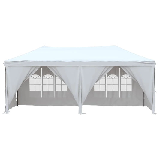 Tuinpaviljoen – Partytent – Draagbare Koepeltent – Opvouwbare Wandtent – Tuinkamer –  UV Bescherming – 210D Oxford Stof – Stalen Frame - 3 x 6 m - Wit