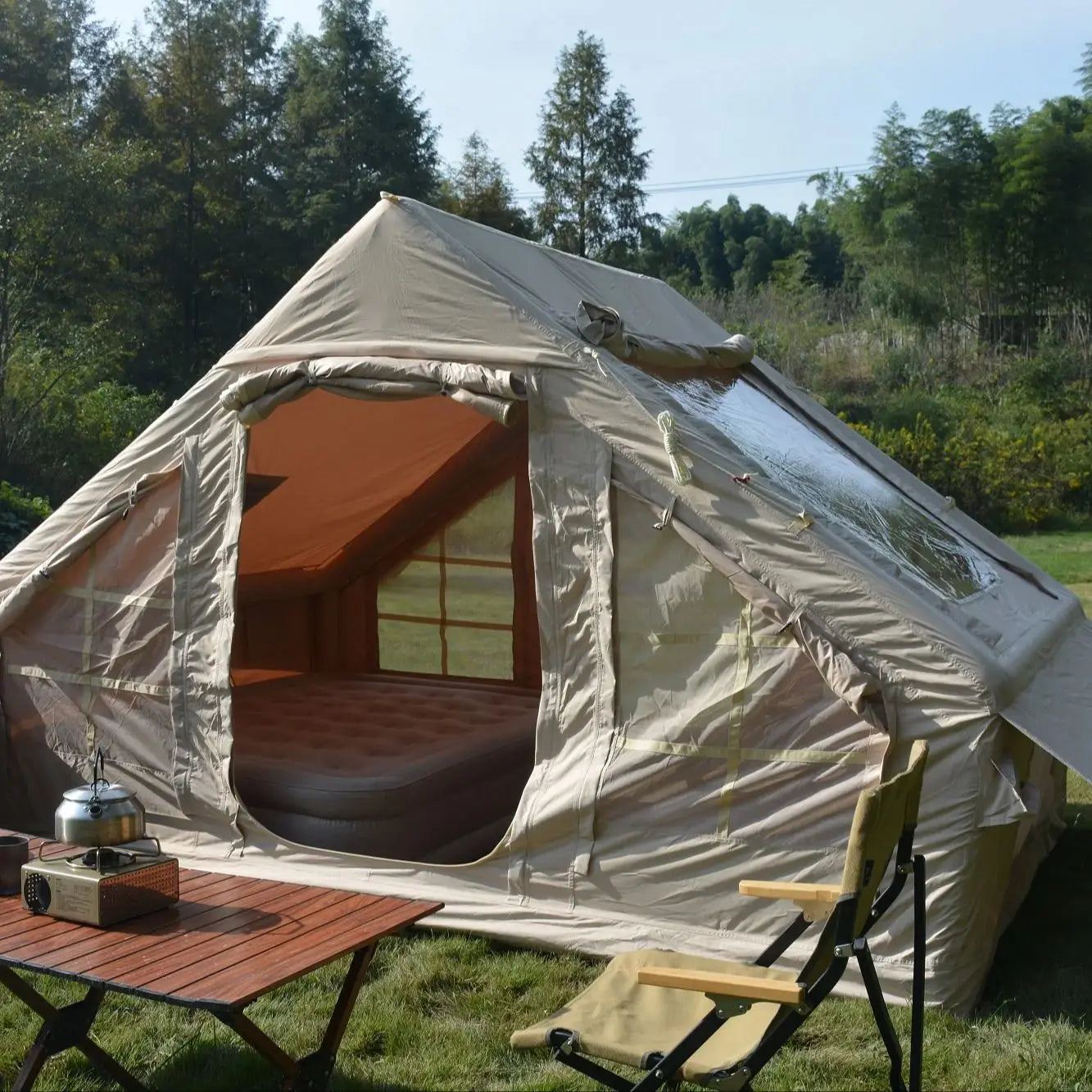 Opblaasbare Tent – Kampeertent – Air Shelter – Outdoor Tent – Camping Shelter – 4-6 Personen – Snelle Opzet – 300D Waterbestendig Polyester