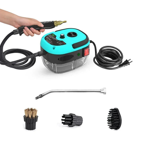 Stoomreiniger - 2500W - Draagbare - Hogedrukreiniger - Hete Stoom - Hoge Temperatuur Desinfectie - Voor Auto - Keuken - Airco en Thuisgebruik - Blauw - QUORE