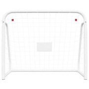 Football goal - 214 x 75 x 152 cm - Football goal easy to store - Football net for football - Goal post - Junior sports training - Foldable - Portable - Football net for children - White